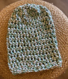 Zomer Beanie gemeleerd Mint Groen/Wit - Afbeelding 2