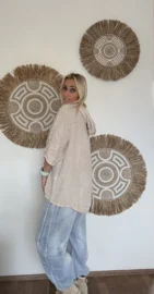 Blouse Lino Capuchon Beige - Afbeelding 3