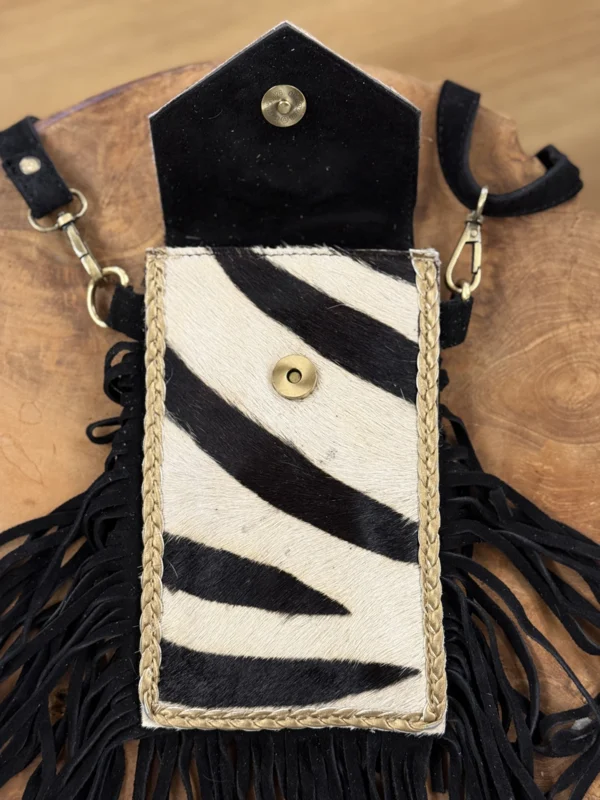 Bohemian Telefoon Tasje Zwart/Wit - Afbeelding 2