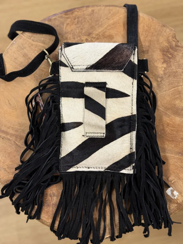 Bohemian Telefoon Tasje Zwart/Wit - Afbeelding 3