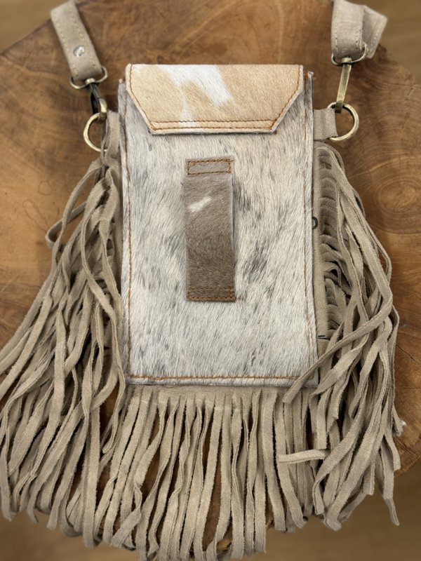 Bohemian Telefoon Tasje Bruin/Wit - Afbeelding 3