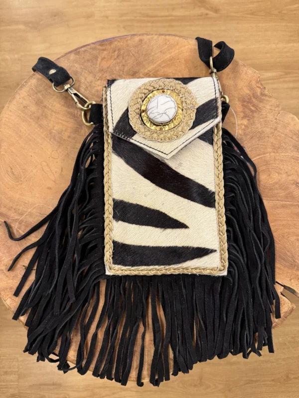 Bohemian Telefoon Tasje Zwart/Wit - Afbeelding 4