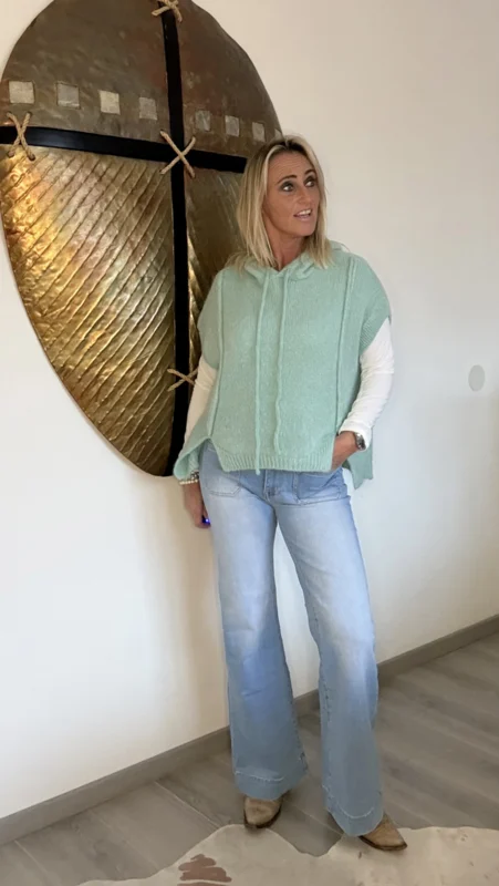 Mohair Spencer Capuchon Mint Groen - Afbeelding 3