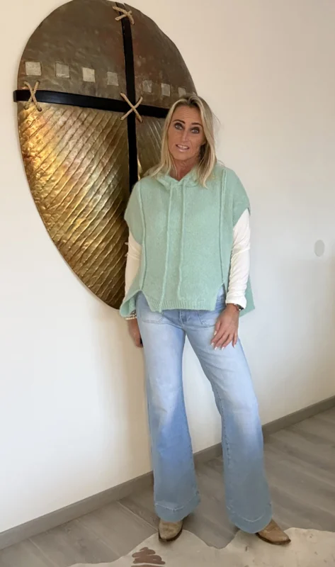 Mohair Spencer Capuchon Mint Groen - Afbeelding 2